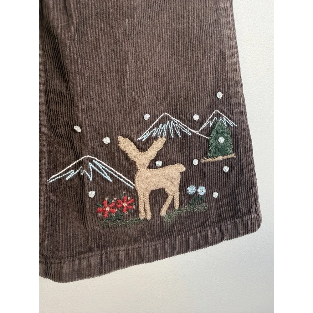 Gymboree REINDEER Size 5 CORDUROY Pants JEANS girls‎ Mountain Cabin Deer Brown